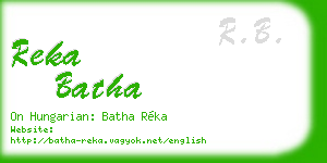 reka batha business card